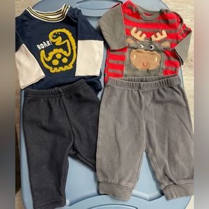 Two 0-3 mos baby boy outfits - mix ‘n match